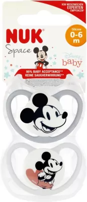 NUK. Space. Smoczki. 0-6 miesięcy. Myszka Miki