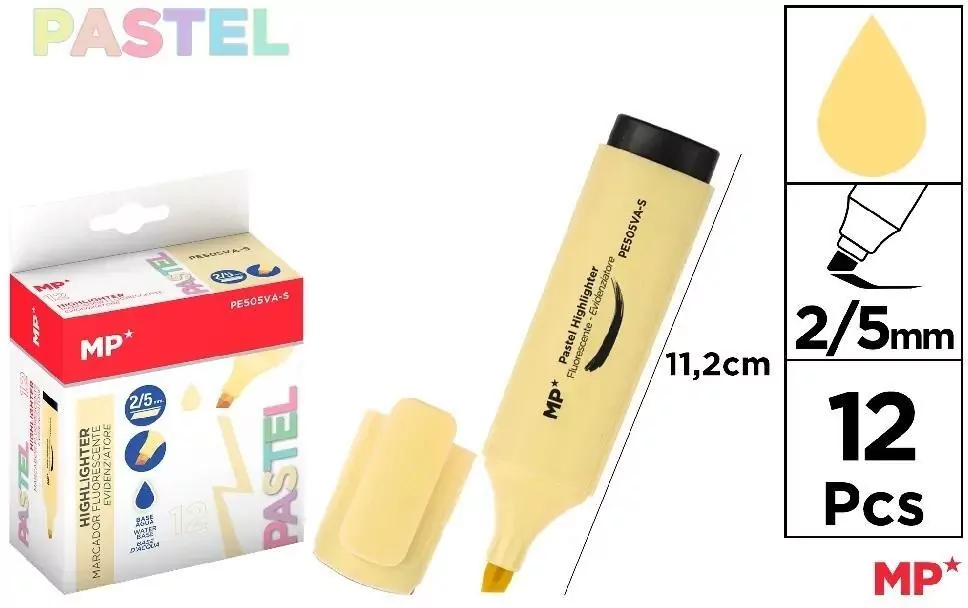 Zakreślacz fluorescencyjny 2-5mm waniliowy (12szt) - tantis.pl