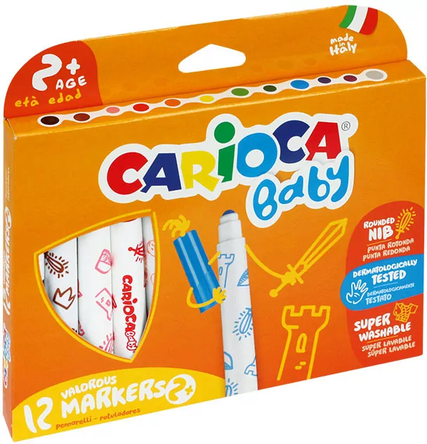 Pisaki Baby maxi point super Carioca, 12 kolorów - tantis.pl