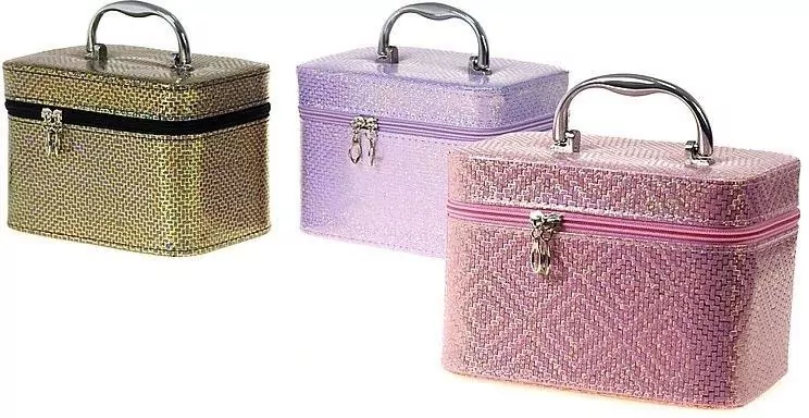 Kuferek M z lusterkiem na zamek 21x14x13cm MIX - tantis.pl