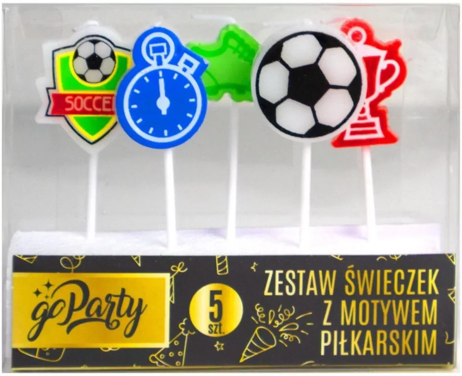 Zestaw świeczek urodzinowych Motyw piłkarski - tantis.pl