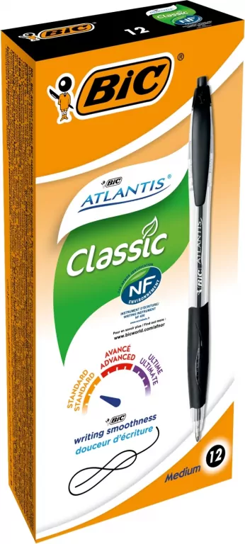 Długopis Atlantis Classic czarny  BIC - tantis.pl