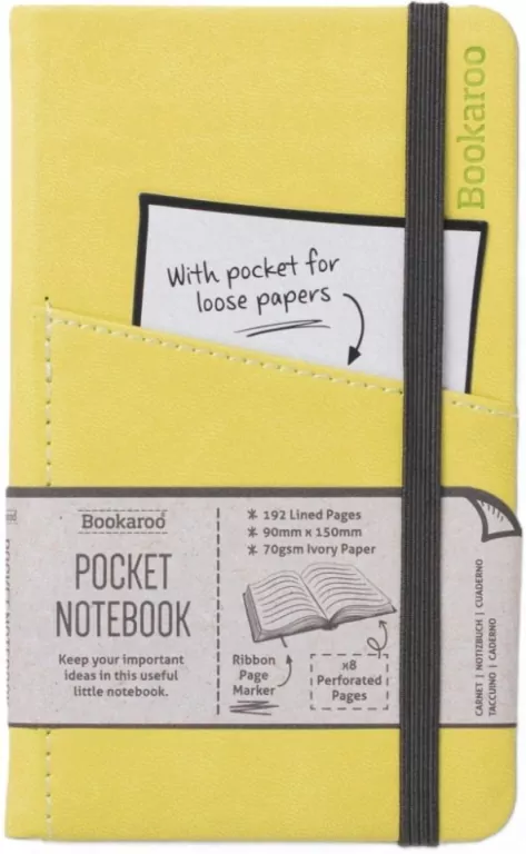 Notatnik A6. Bookaroo. Journal Pocket. Limonkowy - tantis.pl