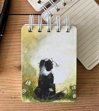 Kołonotes A7 SSN36 Pies Border collie i stokrotki - tantis.pl