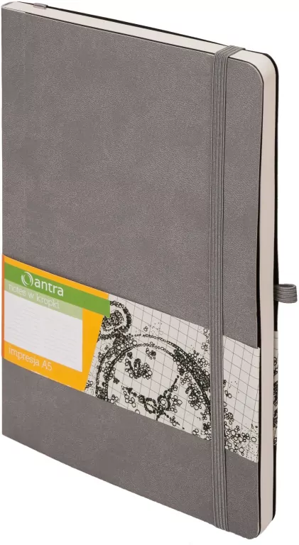 Notes A5 kropki. Impresja szary - tantis.pl