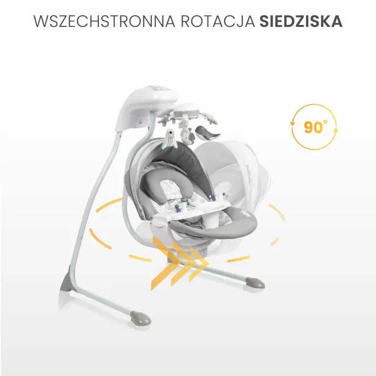 Caretero Huśtawka elektryczna Raffi light grey - tantis.pl