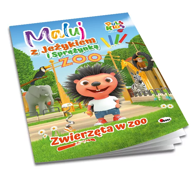 Zwierzęta w zoo. Maluj z Jeżykiem i Sprężynką - tantis.pl