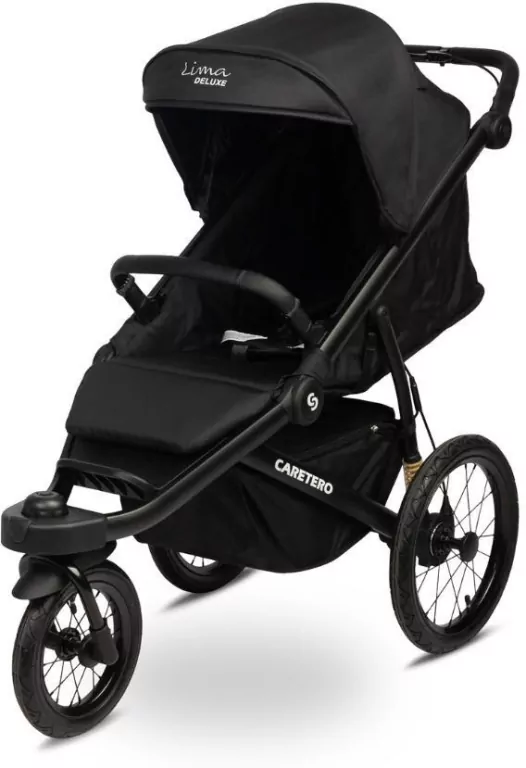 Caretero Lima Deluxe wózek spacerowy czarny - tantis.pl
