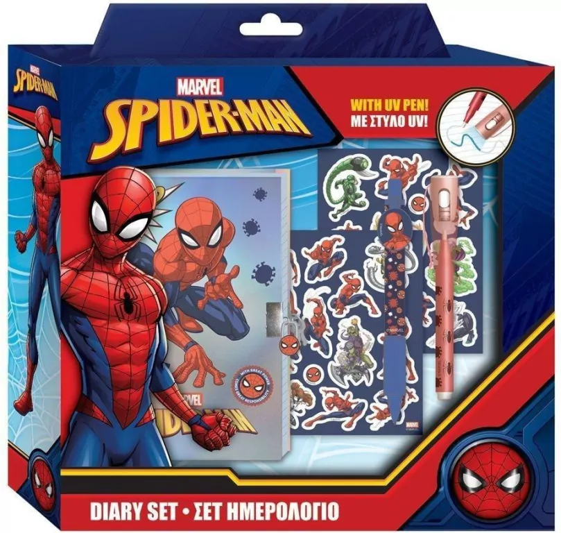 Pamiętnik z długopisem uv spiderman - tantis.pl