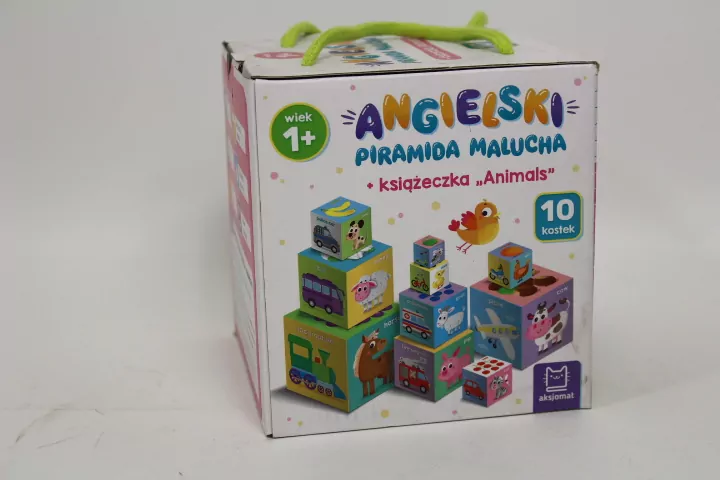Angielski. Piramida malucha z książeczką Animals - tantis.pl