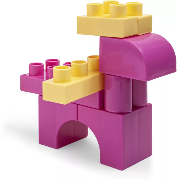 Kids Blocks. Klocki w pojemniku, różowe, 132 elementy - tantis.pl