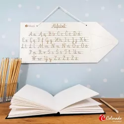 Znam swój alfabet. Tablica drewniana