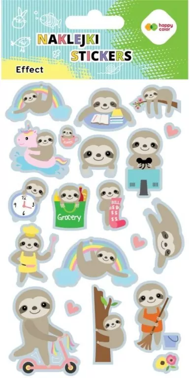 Naklejki Leniwce 10x20cm HAPPY COLOR - tantis.pl