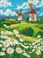 Diamentowa mozaika bez ramy - Pole stokrotek 30x40 - tantis.pl