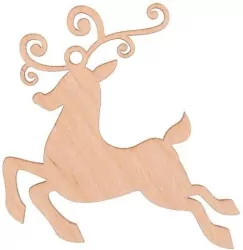 Bombka drewniana Renifer naturalna