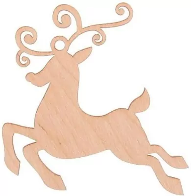 Bombka drewniana Renifer naturalna