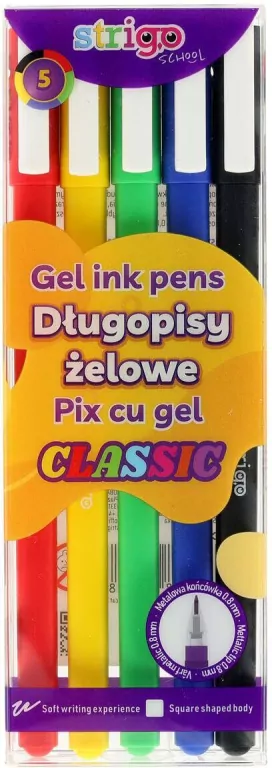 Długopis żelowy 5 kolorów STRIGO - tantis.pl