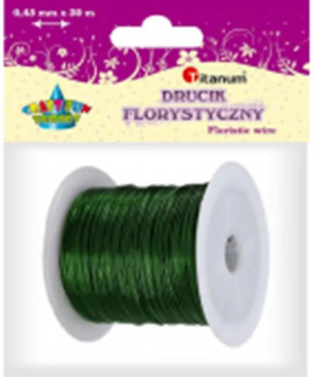 Drucik florystyczny 0,45mm x 30m. Zielony - tantis.pl