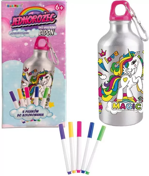 Bidon 500ml z Jednorożcem do kolorowania - tantis.pl