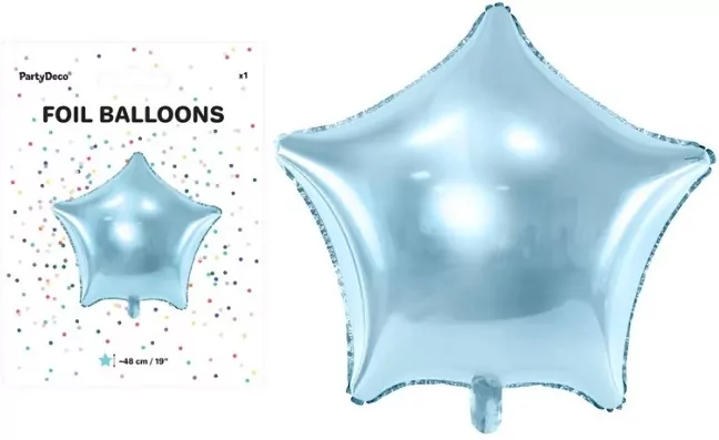 Balon foliowy Gwiazdka 48cm błękitna - tantis.pl
