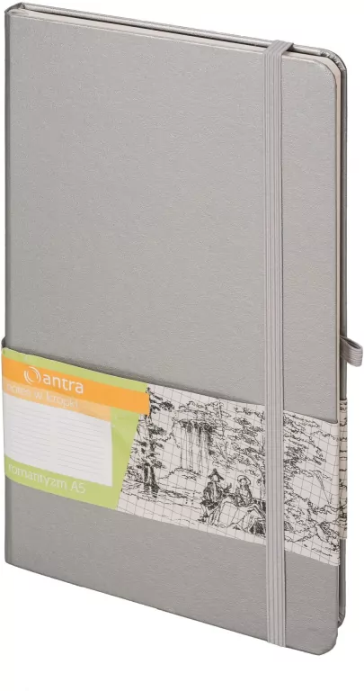 Notes A5 Kropki Romantyzm Srebrny - tantis.pl