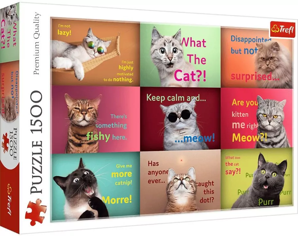 Puzzle 1500. Zabawne kocie portrety - tantis.pl
