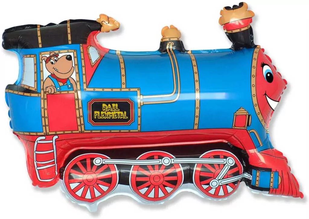 Balon foliowy Pociąg niebieski 60cm - tantis.pl