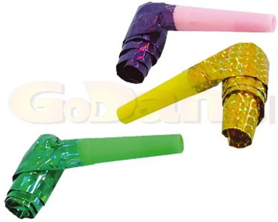 Trąbka karnawałowa papierowa holograficzna - tantis.pl