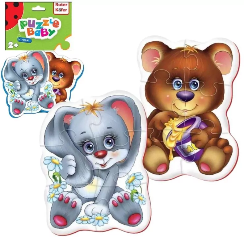 Piankowe puzzle królik i niedźwiedź - tantis.pl