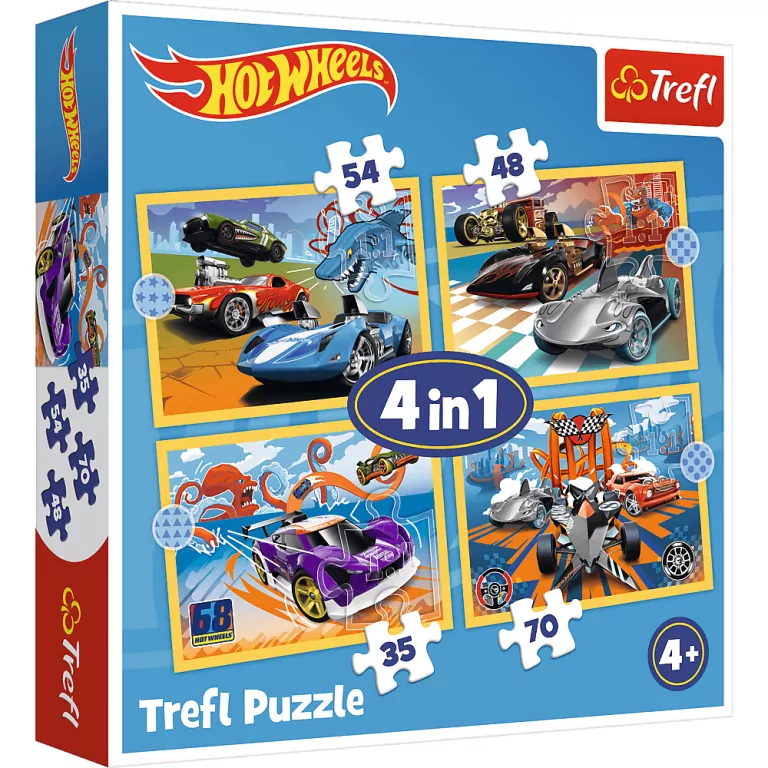 Pojazdy Hot Wheels. Puzzle 4w1. 34627 - tantis.pl