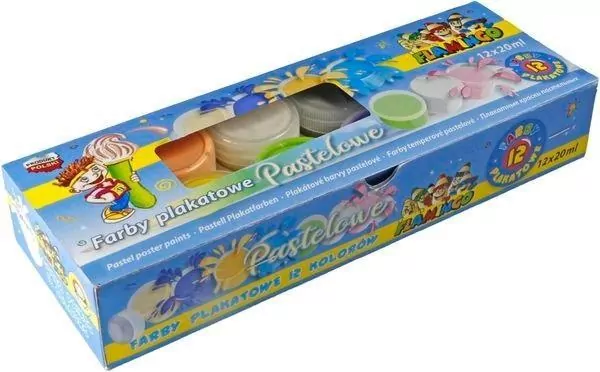 Farby plakatowe. Pastelowe. 12 kolorów - tantis.pl