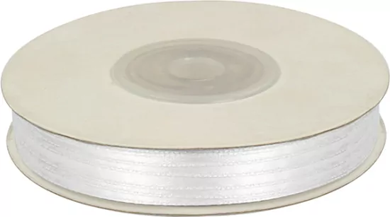 Wstążka dekoracyjna satynowa 3mm/50m biała
