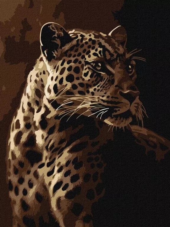 Malowanie po numerach -Spojrzenie lamparta 30x40cm - tantis.pl