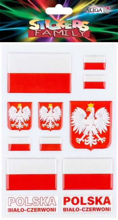 Naklejki wypukłe w barwach narodowych 14x21cm - tantis.pl