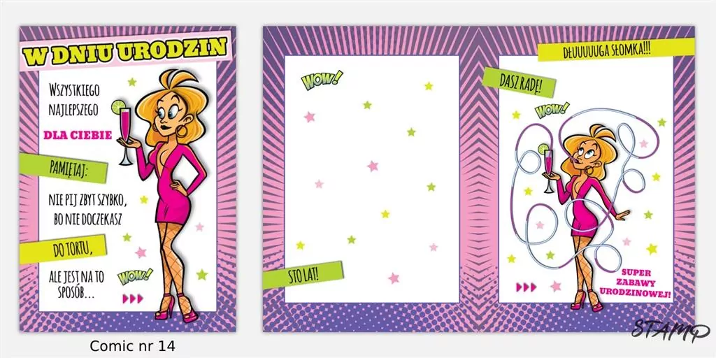 Karnet Comic B6 + koperta wzór nr 14 Urodziny - tantis.pl