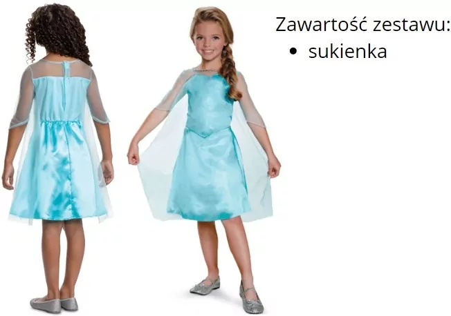 Strój Kraina Lodu Elsa 94-108cm (3-4 lat) - tantis.pl