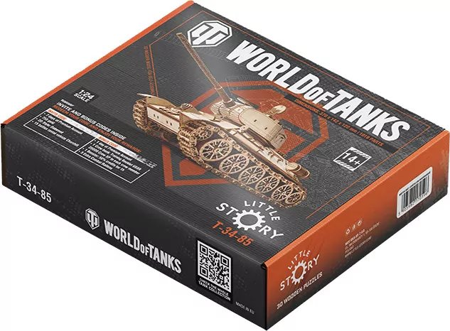 Puzzle Drewniane 3D. Czołg Tom 34-85 - tantis.pl