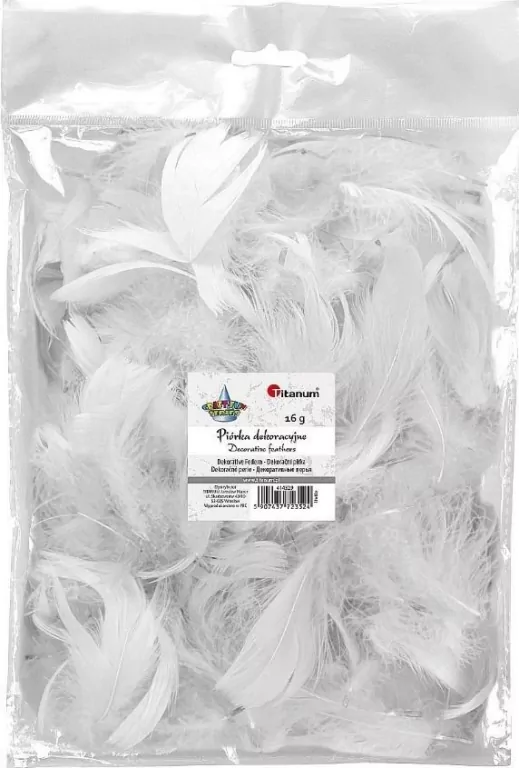 Piórka puch 16g, białe - tantis.pl