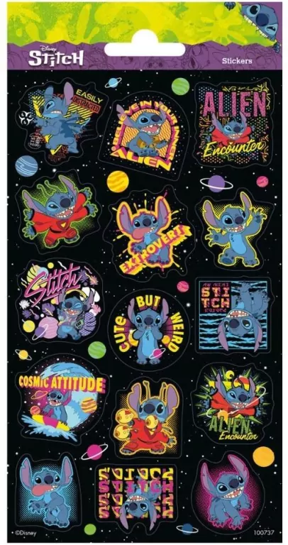 Naklejki brokatowe Stitch - tantis.pl