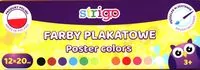 Farby plakatowe 12 kolorów STRIGO - tantis.pl