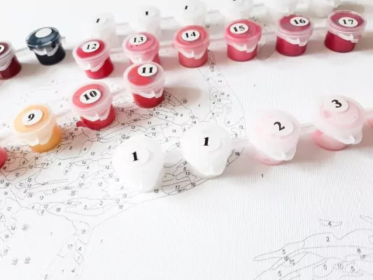 Malowanie po numerach. Koń w kwiatach wiśni 40x50cm