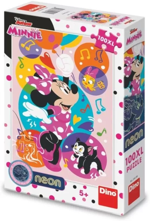 Puzzle XL świecące w ciemności Myszka Minnie 100el - tantis.pl