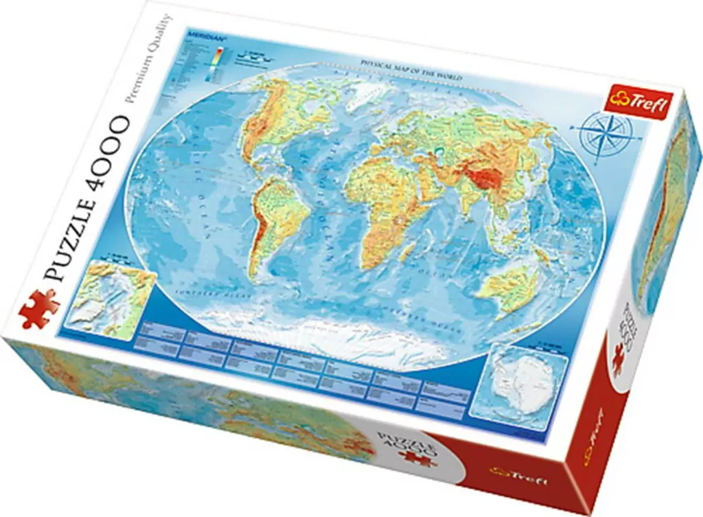 Puzzle 4000. Wielka mapa fizyczna świata - tantis.pl