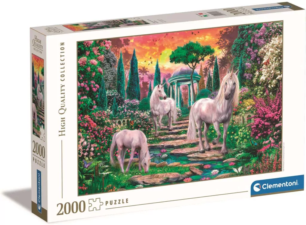 Clementoni. Puzzle 2000. HQ Classical Garden Unicorns - tantis.pl