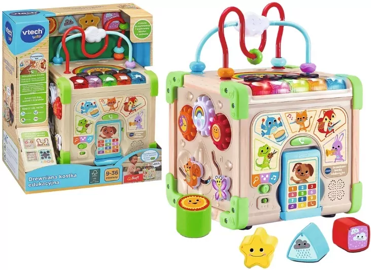 Drewniana kostka Edukacyjna VTECH - tantis.pl