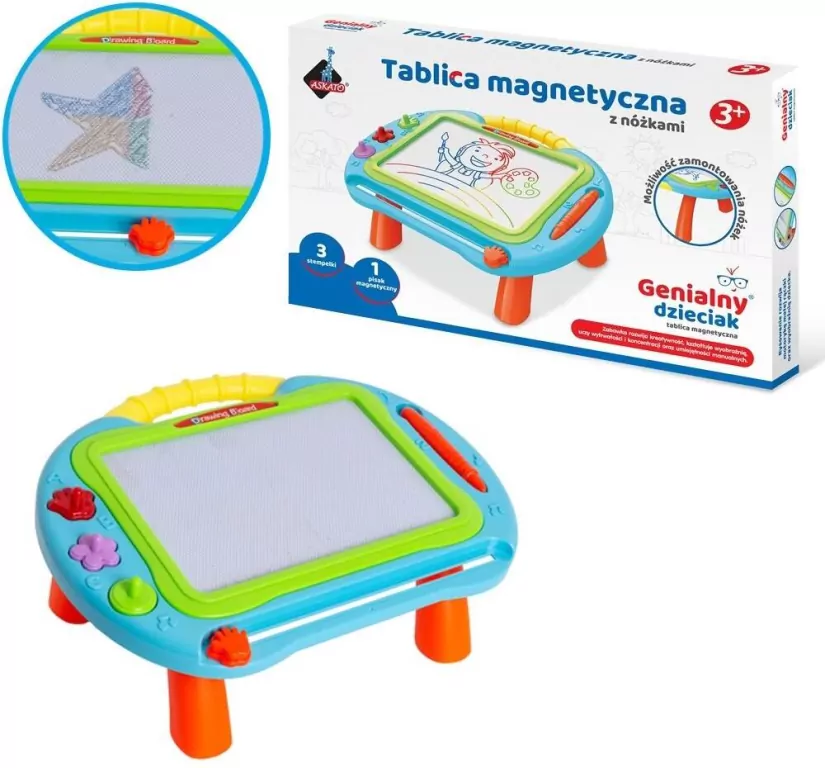 Tablica magnetyczna na nóżkach. Genialny dzieciak - tantis.pl