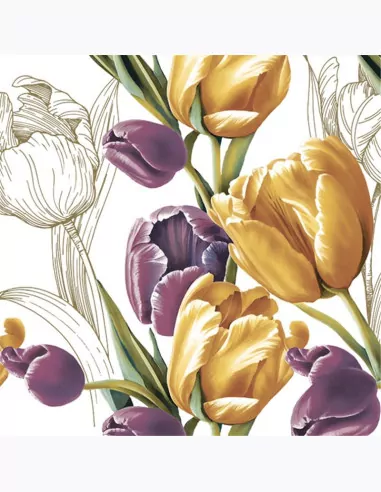 Serwetki DAISY Lunch SD 330x330 Tulipany 009501 - tantis.pl