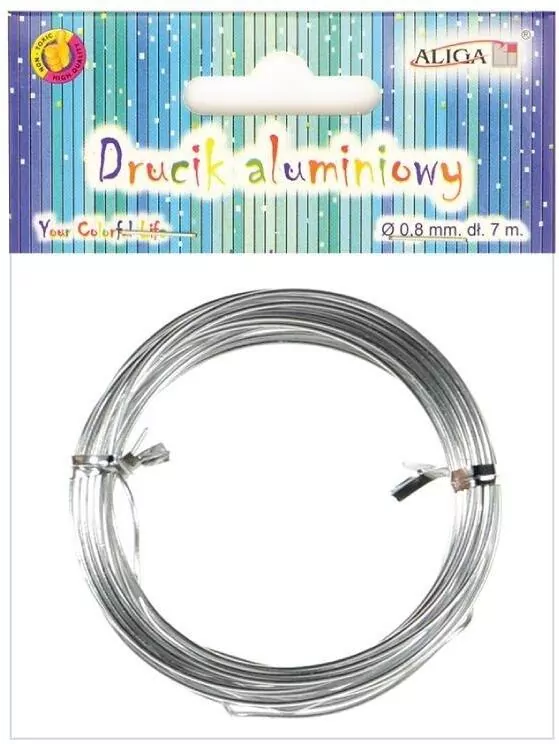 Drucik aluminiowy srebrny 0,8mm 7m - tantis.pl