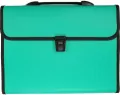 Teczka A4 z rączką 12 przegródek zielona - tantis.pl