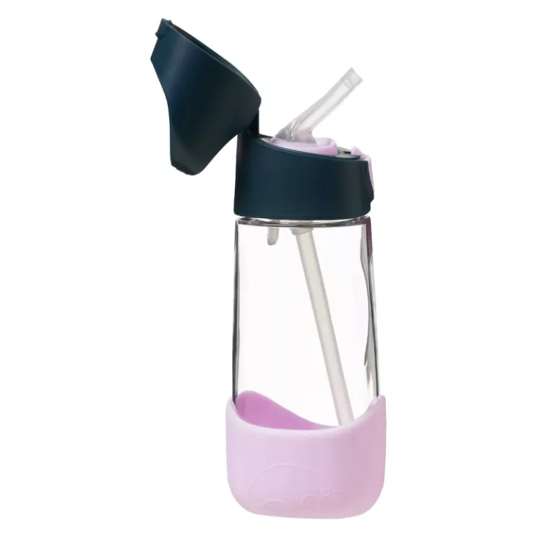 B.Box. Bidon tritanowy ze słomką, Indigo Rose. 450 ml - tantis.pl